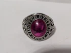 VTG STERLING SILVER PINK STONE UNITED STATES ARMY CREST CRAFT SZ 9 RING 12 G