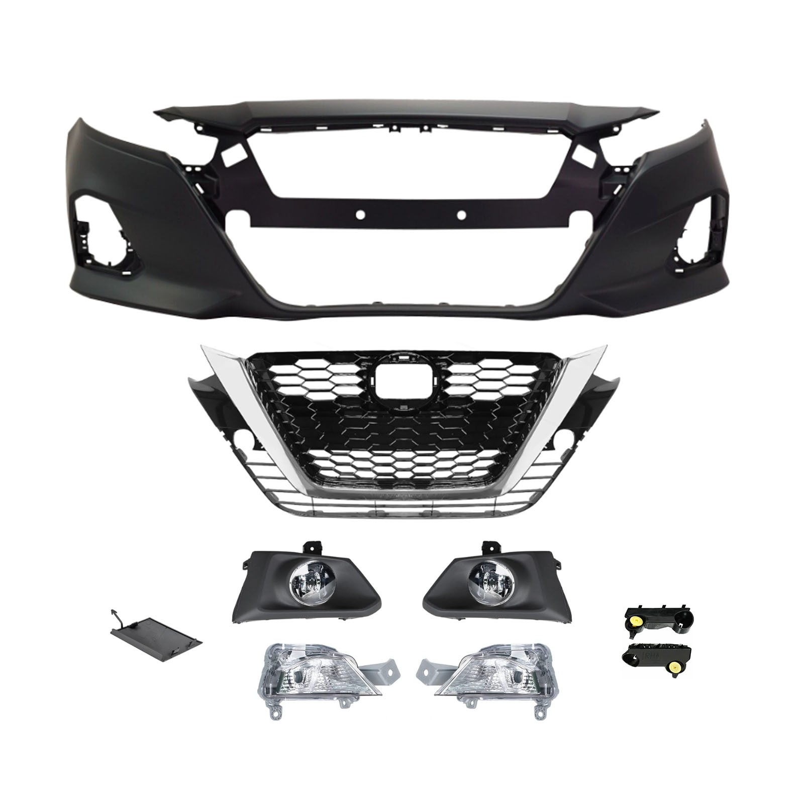 For 2019 2020 2021 2022 Nissan Altima New Front Bumper Cover Grill Fog Light Kit