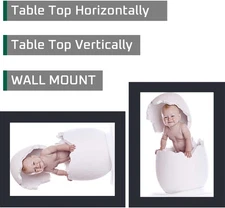 2 Pack 3.5X5 Black Picture Frames Made of Solid Wood and High Definition for ...