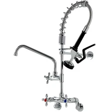Commercial Wall Mount Kitchen Sink Faucet 4"~8" Adjuatble Center 26" Height C...