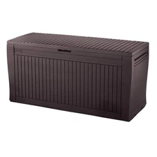 Keter Outdoor Storage Deck Box 71 Gal. Capacity Weather Resistant Espresso Brown