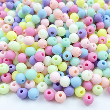 1000 Pieces 6mm Candy Color Acrylic Round Frosted Beads Assorted Candy Color Mix