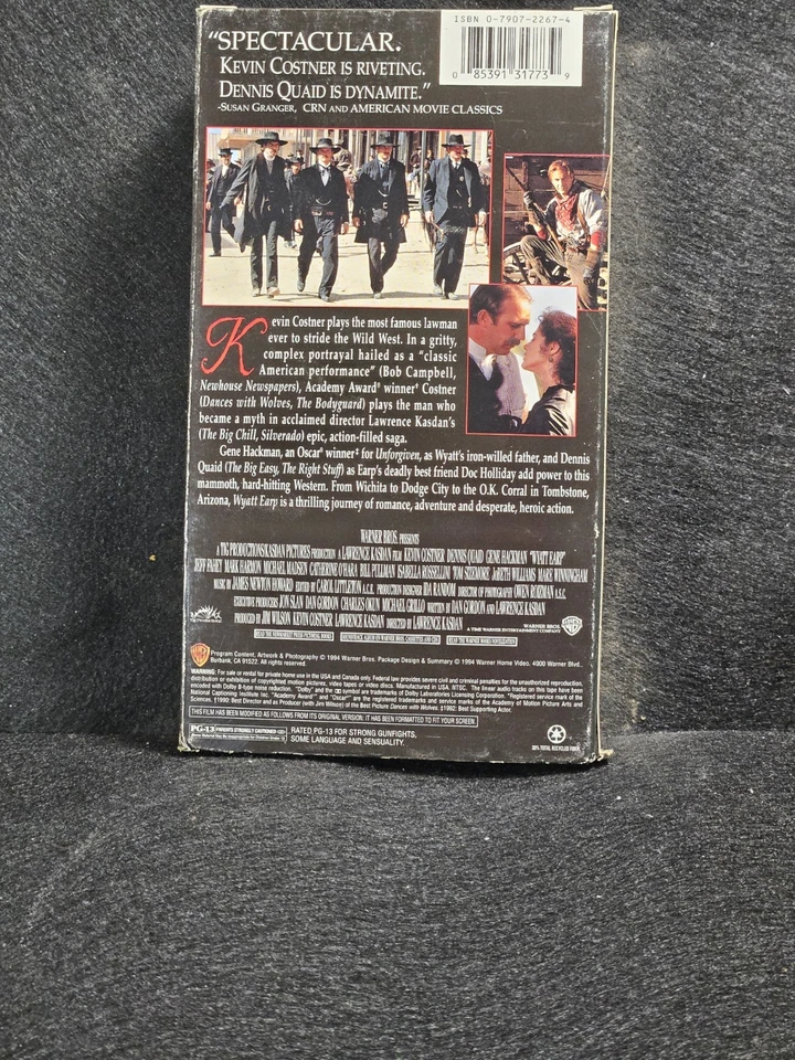 Wyatt Earp VHS 1994 2-Tape Set, Western Cowboy Theme, Sealed Foto 2 de 2