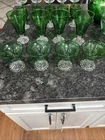 4 Vintage Anchor Hocking Forest Green Burple Boopie Champagne Sherbet Glasses