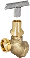 Female Loose Key Hose Bibb, 3/4 Inch FIP X 3/4 Inch MHT, Brass Plumbing Fitting,