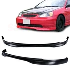Front Bumper Lip Splitter For 01-03 Honda Civic 2dr 4dr, Black PU Type-R Style