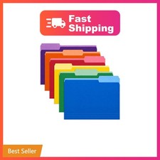 Colored File Folders, 6 Assorted Colors, Letter Size, 1/3 Cut Tabs, 18 Pack ...