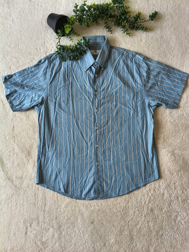Balmain, Pierre Balmain Vintage Vertical Striped Button-down Dress Shirt Size L 16.5"