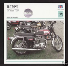 1973 Triumph 750cc Trident T150V (740cc) Motorcycle Photo Spec Sheet Info Card