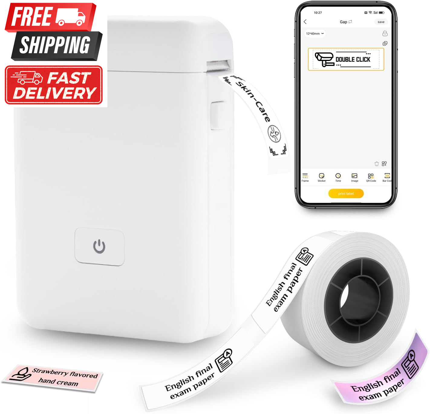 Portable Bluetooth Label Maker Machine with Tape for Home Office Storage Organization-image