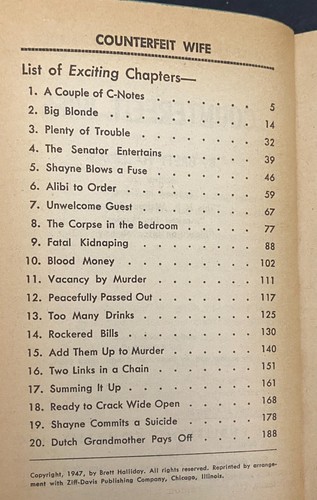 Counterfeit Wife, A Mike Shayne Mystery by Brett Halliday, 1947 Dell Book 590 - Imagen 7 de 7
