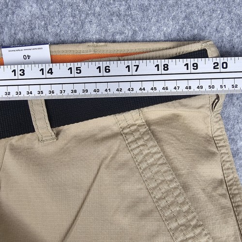 Smith’s Workwear Shorts Men's 40 Khaki Belted Stretch Mini Ripstop Relaxed Cargo - Picture 2 of 12