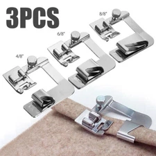 3Pcs/Set Domestic Sewing Machine Foot Presser Rolled Hem Feet For Brother Singer