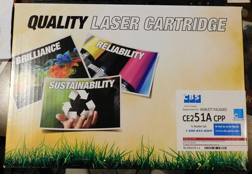 New HP Compatible CE251A CPP Cyan Toner Printer Cartridge, LJ CM3530 + CP3525