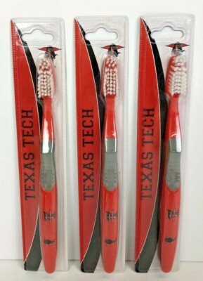 Texas Tech Red Raiders Toothbrushes - Lot of 3 - NCAA Licensed NIP, Soft