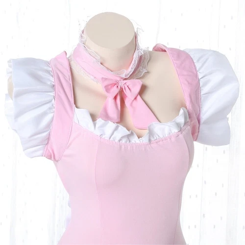 Damen Mädchen Japanisch Lolita Rüschen Kleid Kurz Süß Ball Maid Kostüm Nachthemd - Bild 8 von 8
