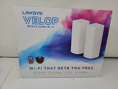 Linksys Velop Home Mesh WiFi System Tri-Band- White (2-pack) AC4400 WHW03 Tested