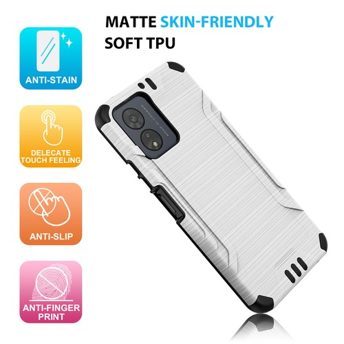 For Boost Celero5G SC 2024 Phone Case Brushed Armor Cover +Tempered Glass - 第 61/70 張圖片