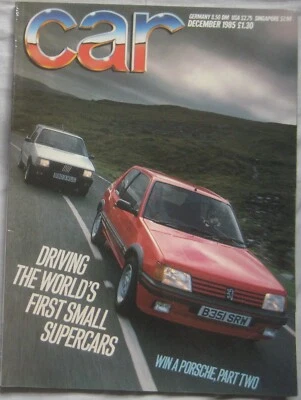CAR December 1985 featuring Peugeot 205 GTi, Fiat Turbo, Porsche, Range Rover - Image 1 of 4