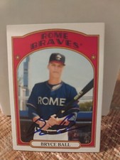 Bryce Ball Autographed 2021 Topps Heritage Minors Signed Card #133 Braves Cubs