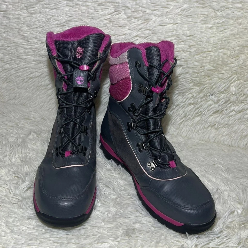 Timberland Niñas ThermoLite Cuero Genuino Impermeable Botas de Invierno Talla 7 Rosa Foto 2 de 4