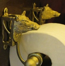 BOAR'S HEAD, WILD BOAR Bronze Toilet Paper Holder OR Paper Towel Holder!