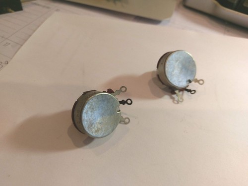 Paar Vintage NOS CTS 5 Ohm Split Shaft Potentiometer Trimmer Style Schaft - Bild 2 von 2