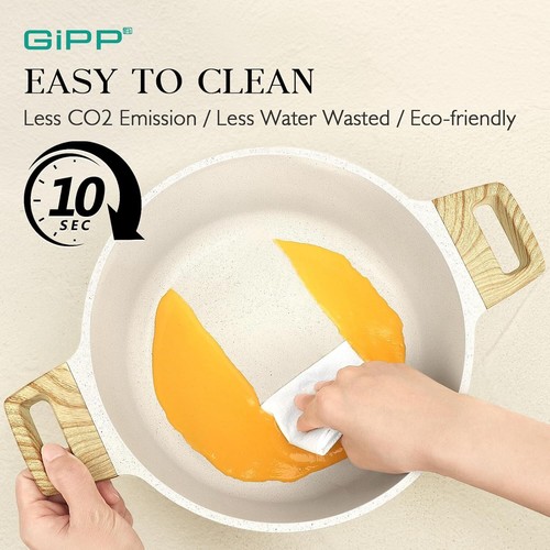 Pots and Pans Set Non Stick - 14 Pcs White Granite Kitchen Cookware Sets Nons... - Picture 6 of 8