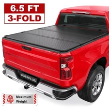 3-Fold 6.5FT/6.6FT Hard Tonneau Cover For 2019-2024 Silverado GMC Sierra 1500