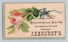 Victorian Trade Card Akehurst's Advertising Cards for Business Men Utica NY