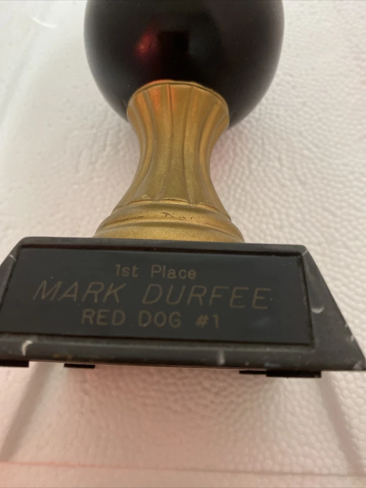 Award First Place 8 Ball Vintage Mark Durfer Red Dog #1 Champion - Image 2 of 4