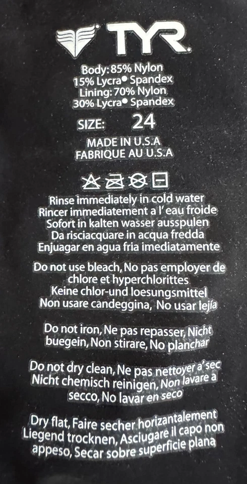 Traje de baño TYR para mujer joven 24 negro dorado AP12 espalda abierta hecho en EE. UU. nuevo en caja Foto 4 de 4
