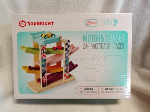 Top Bright Car Wooden Racetrack Wooden Highway 17pcs from 18 Months NEW - Picture 1 of 2