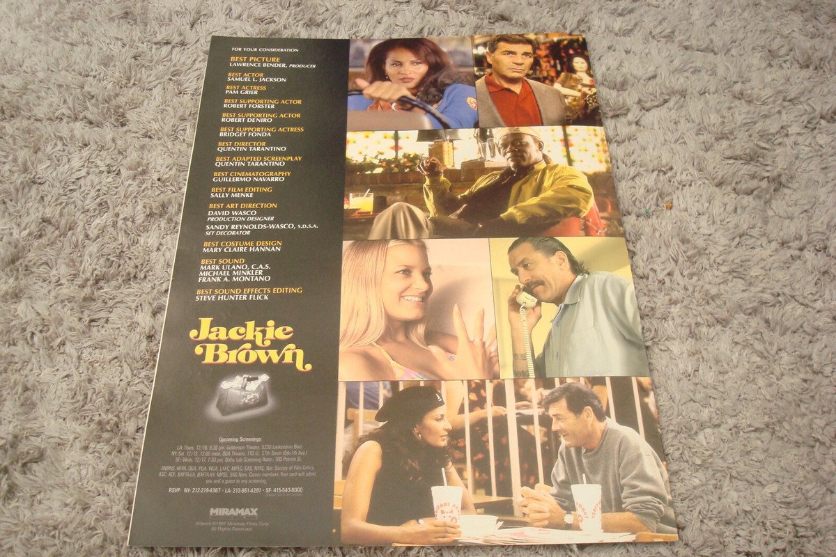 JACKIE BROWN 1996 Oscar ad Quentin Tarantino, Pam Grier, CON AIR