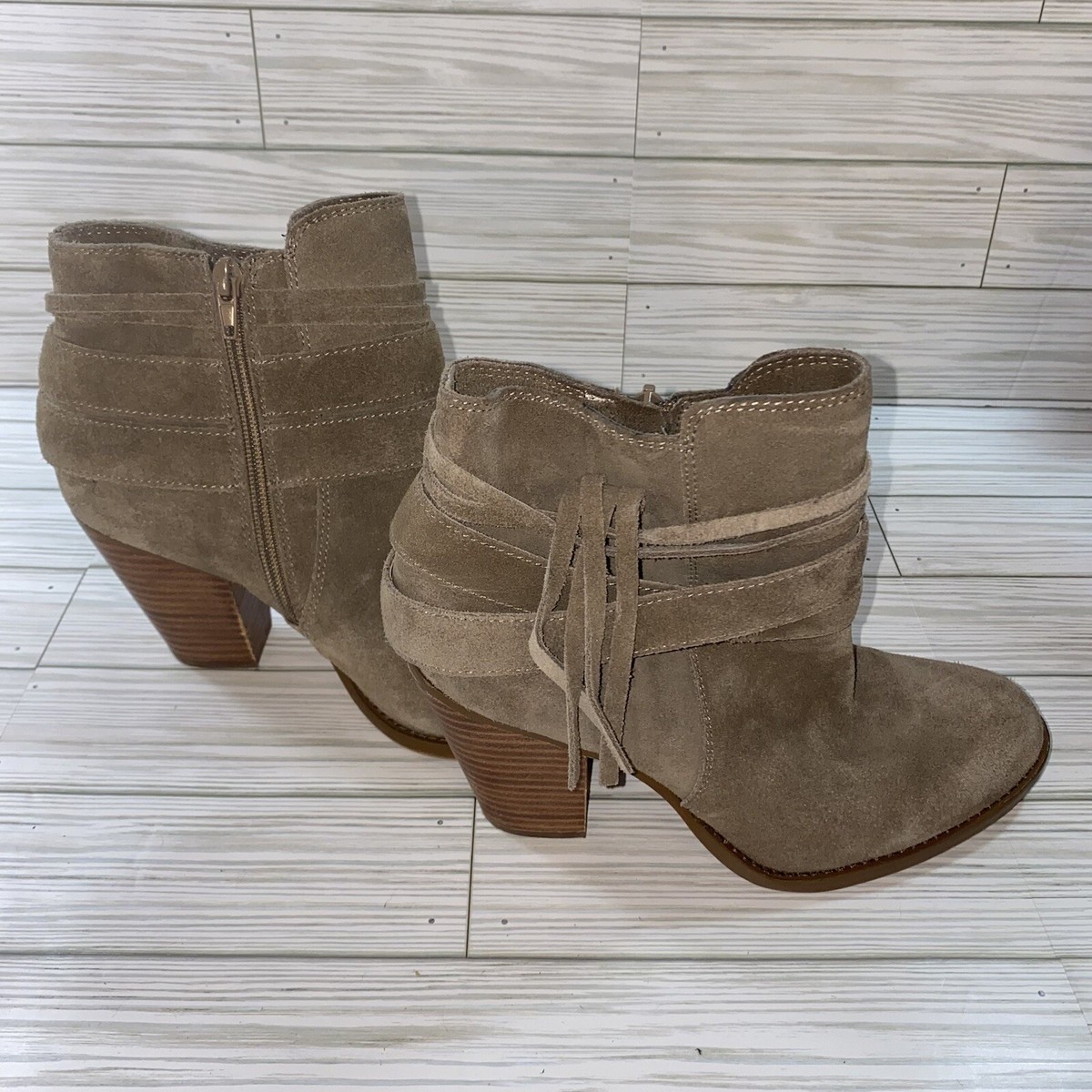 Sole Society Women's Rumi Tassel Bootie Suede Boots Shoes size US