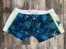 TACTICS International Male Nylon Swim Shorts Trunk Men's Size M USA 80s Anchors