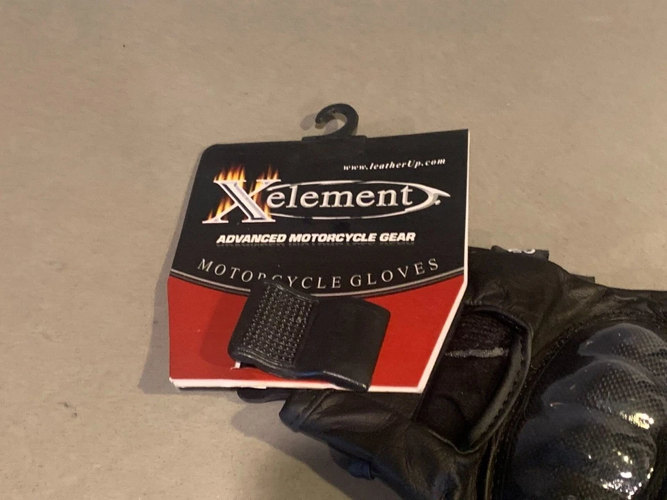 Guantes de montar Xelement 1475 de cuero sin dedos con protección de nudillos para hombre talla L Foto 2 de 4