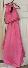 Sherri Hill Size 10 Prom 2 Piece Dress Hot Pink Silk Beaded Detail