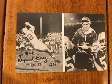 AUTOGRAPHED RAYMOND BERRY SIGNED NOTATED HOF 73 INFORMATION CARD