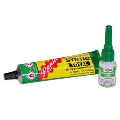 Syntic Total Schuhkleber 90g  + Top2Glue Sekundenkleber medium grün 20gr