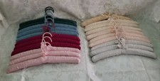 Vintage Padded Satin Boudoir Lingerie Clothes Hangers Colorful 80s Lot of 21