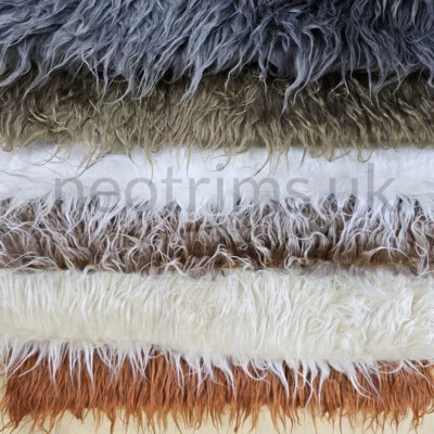Faux Fur Fabric Material,Furry Fake Fur,Long Hair Pile,Solid & Two Tone,Neotrims