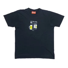 Vintage 90s Hook-Ups Skateboards Yellow Fever Let's Beer Great Black T-Shirt L