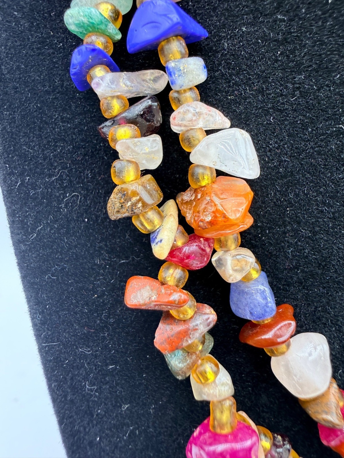 Multi Gemstone Polished Beaded Chip Necklace 35" … - image 6