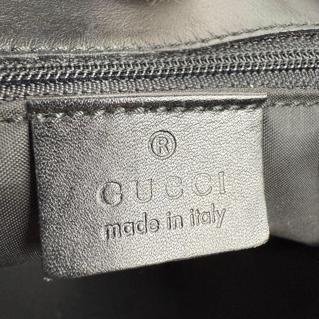 GUCCI Canvas Leather Shoulder Bag Black Authentic thumbnail 17