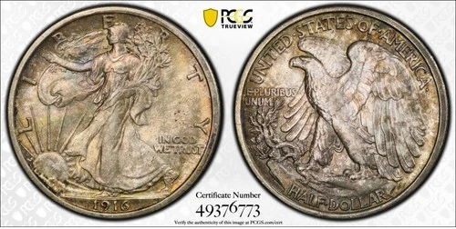 Photo of a 1916-D Walking Liberty Half Dollar from an eBay listing that sold on Jul 21, 2026