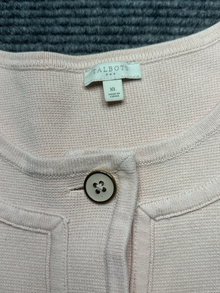 Suéter Talbots Mujer Extra Grande Botón Bolsillos Frontales Clásico Cárdigan Tejido Foto 4 de 4