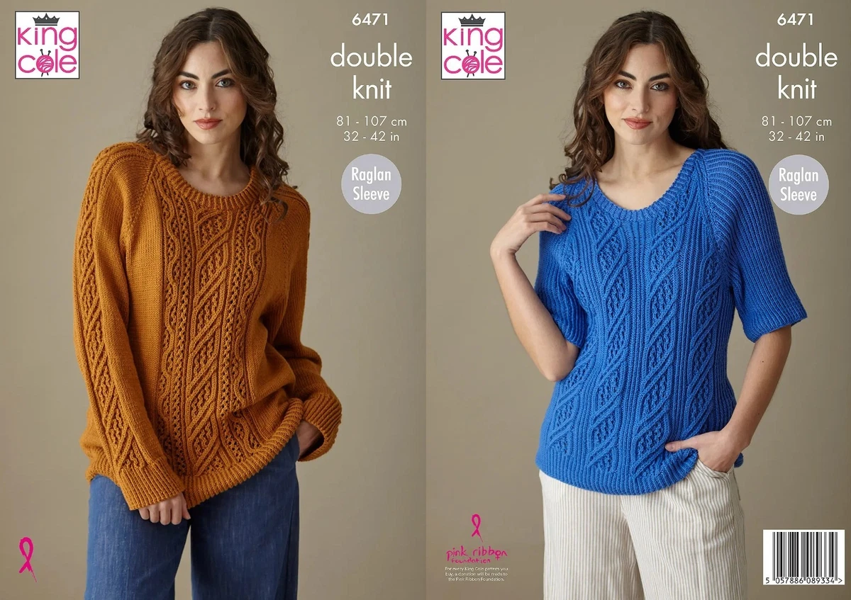 King Cole Modello Maglia Donna 6172 – Maglione E Canotta In Double Knit, Taglie 81-127 Cm, Istruzioni In Inglese