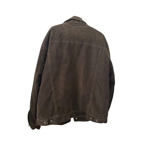 VTG Y2K Gap Brown Corduroy Fleece Lined Jacket sz L image 2