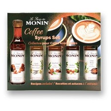 Monin Coffee Syrups Christmas Gift Set Caramel Vanilla Hazelnut Gingerbread NEW